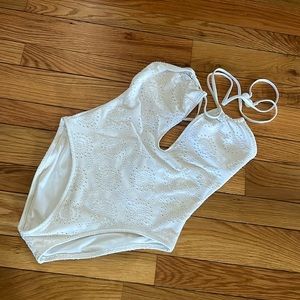 Aerie one piece white lace swimsuit size small